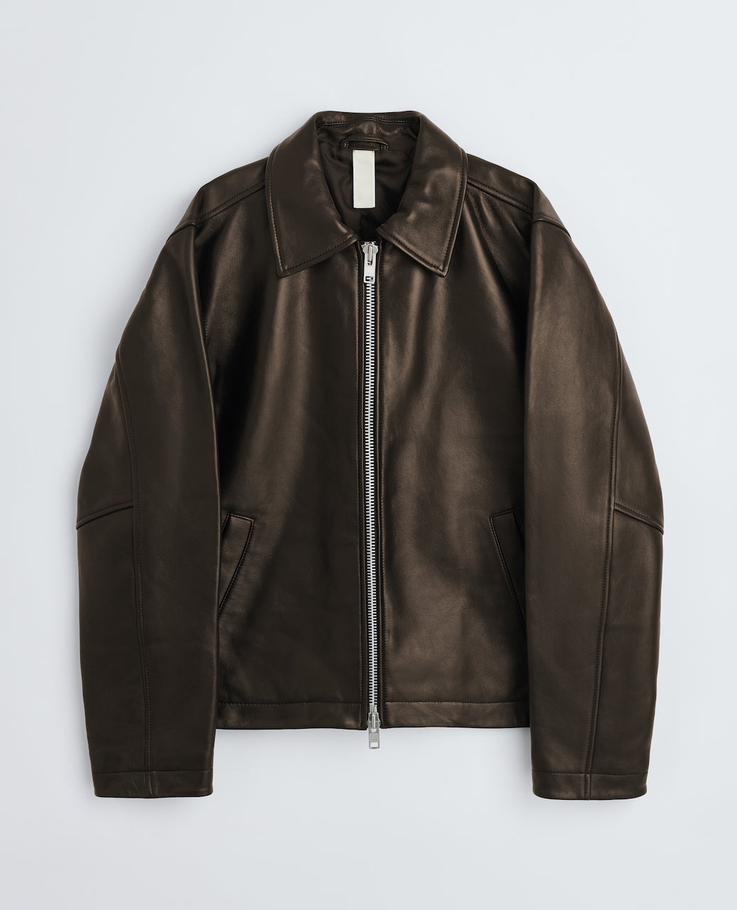 SHORT LEATHER JACKET . BROWN