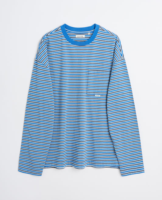 STRIPE LS POCKET TEE