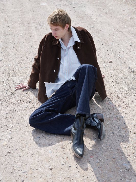 Short Raglan Suede Jacket