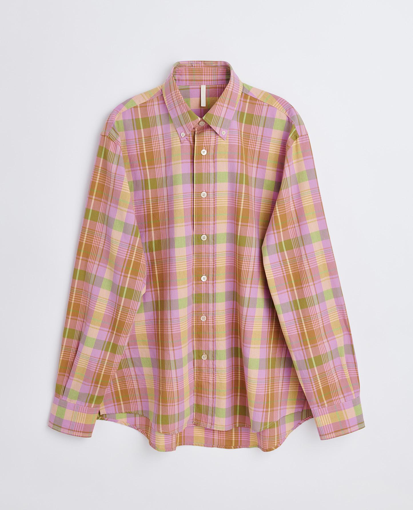 BUTTON DOWN SHIRT . PINK CHECK