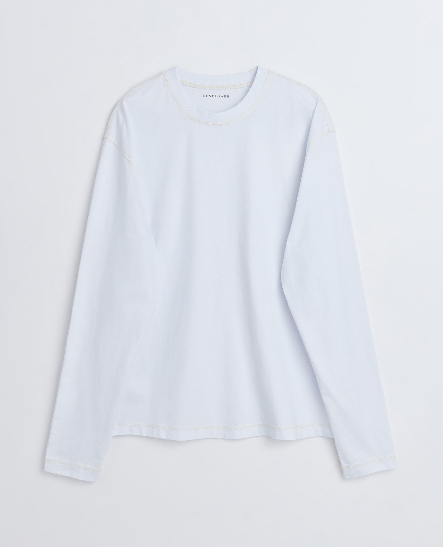 CONTRAST TEE LS . WHITE