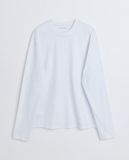 CONTRAST TEE LS . WHITE