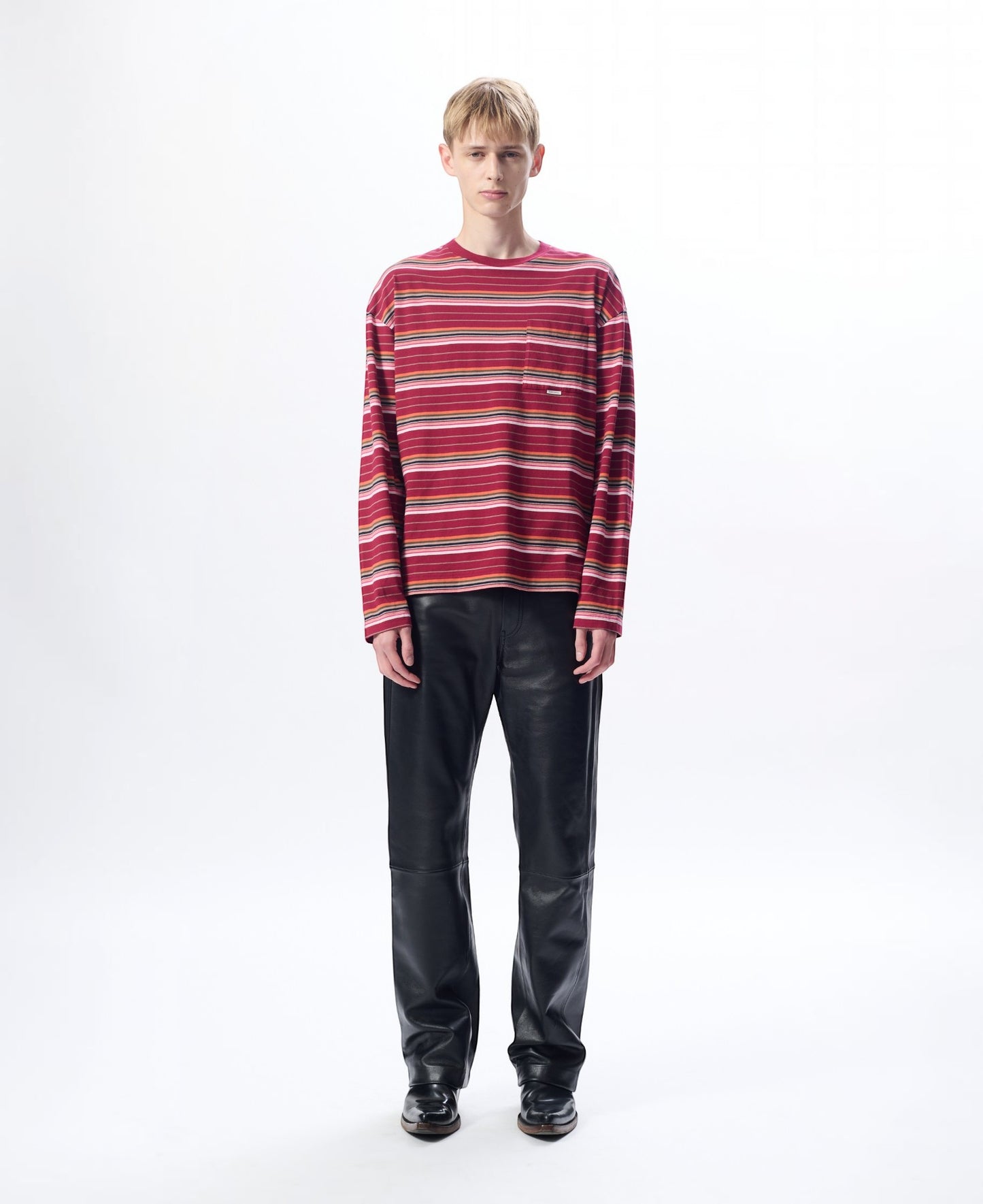 STRIPE LS POCKET TEE