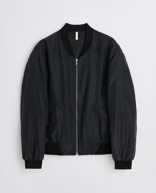 SILK BOMBER . BLACK