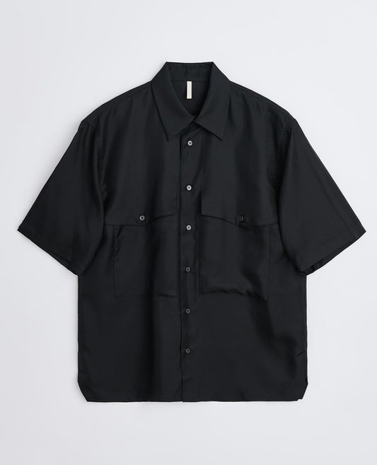 SILK SHIRT SS . BLACK