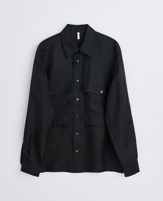 SILK SHIRT . BLACK