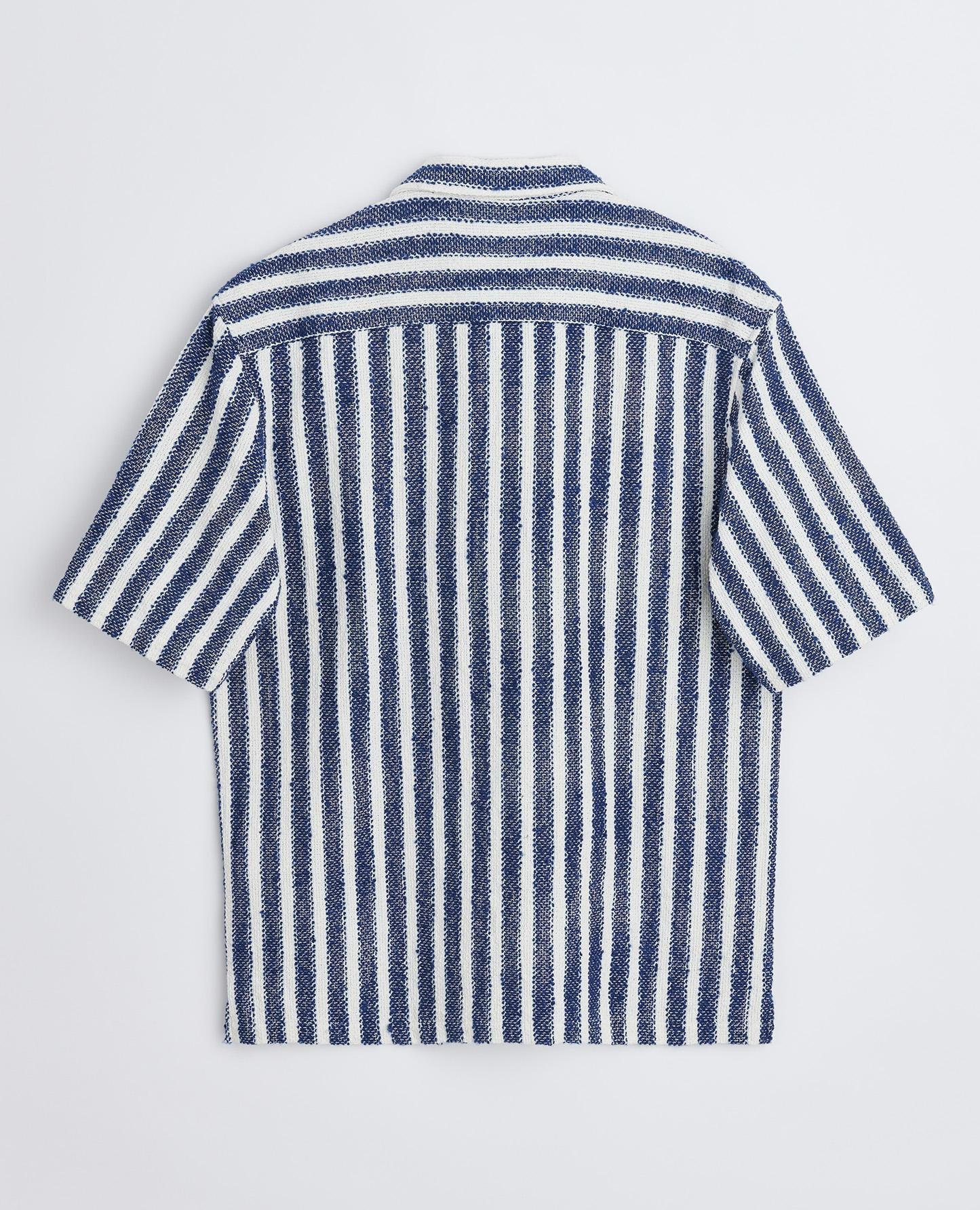 SPACEY SS SHIRT . NAVY STRIPE