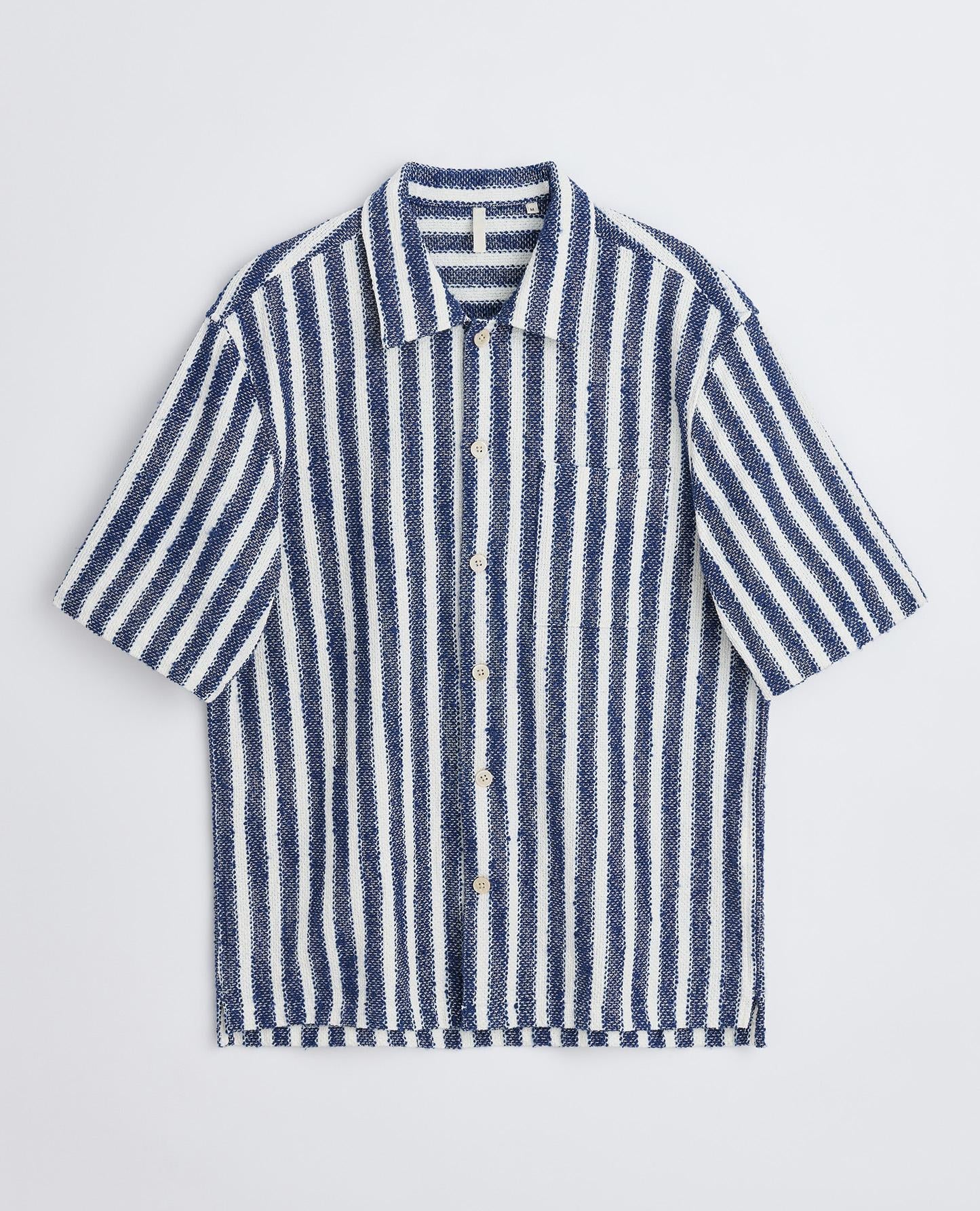 SPACEY SS SHIRT . NAVY STRIPE