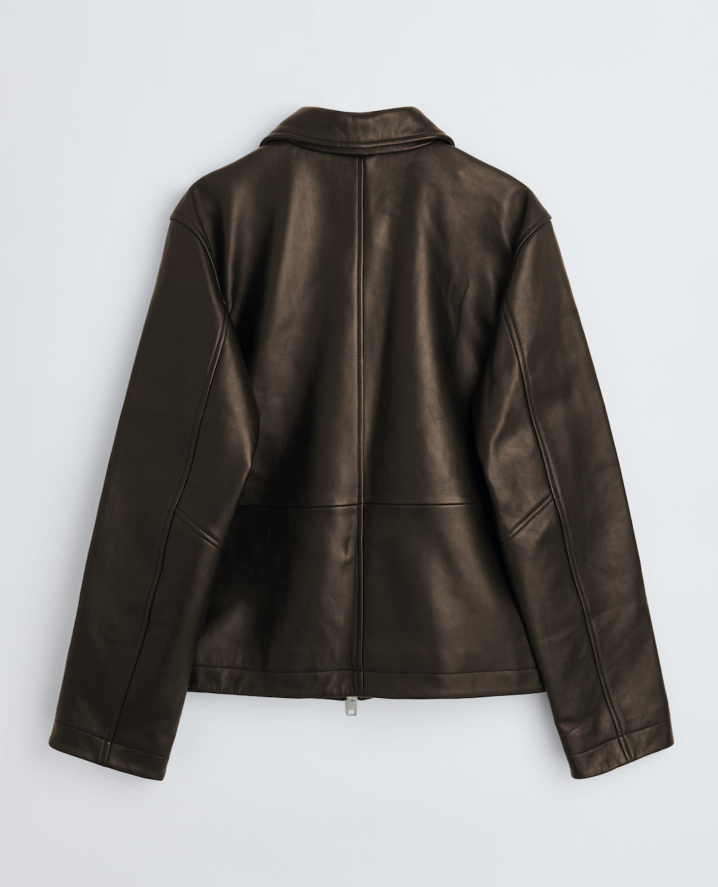 SHORT LEATHER JACKET  . BROWN