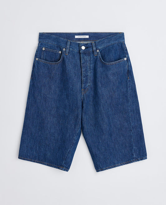 WIDE TWIST SHORTS . RINSE BLUE