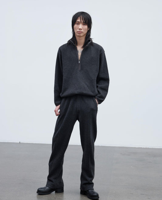 WOOL TRACK PANTS . ANTRACITE