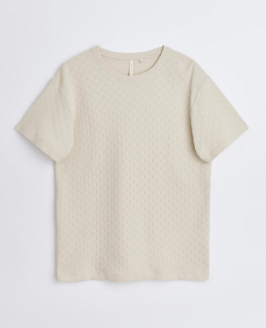 JACQUARD TEE . STONE