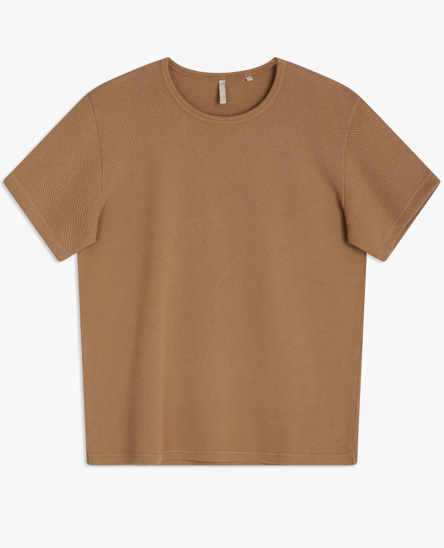 MESH CREW TEE . KHAKI